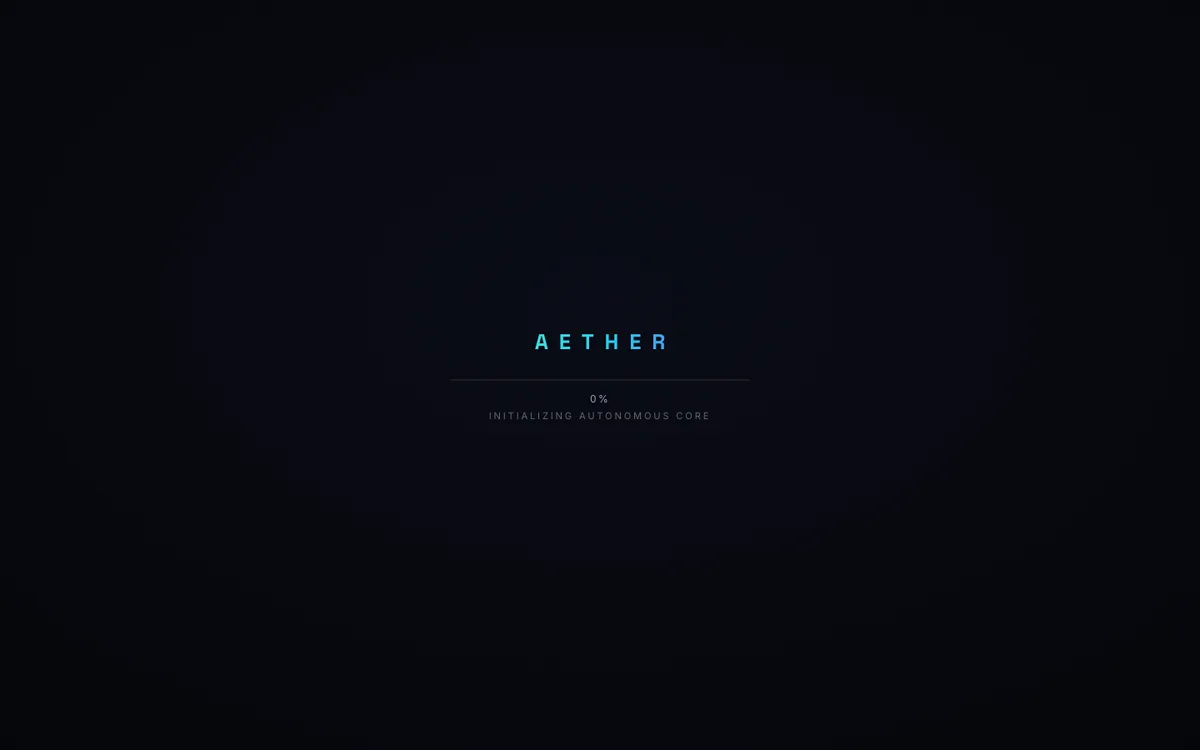 Live capture of the AETHER autonomous AI employees site